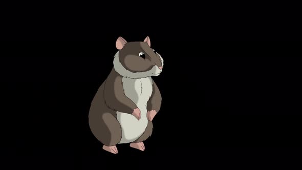 Brown hamster walks alpha matte 4K alt
