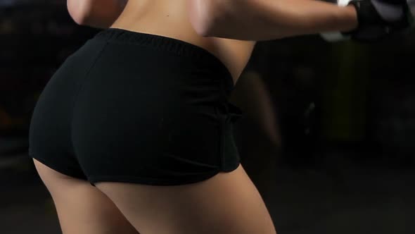 Sexy Butt of Hot Beautiful Lady in the Gym, Woman Exercising at Fitness Club alt