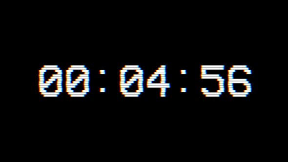 VHS Playback Screen Time Code - 5 Minutes Length