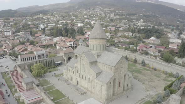 Aerial view. Tbilisi. Georgia. Mecheti Temple