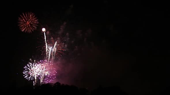 Amazing Fireworks Display With Copy Space To Right