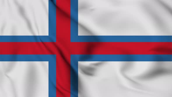 The Faroe Islands flag seamless closeup waving animation