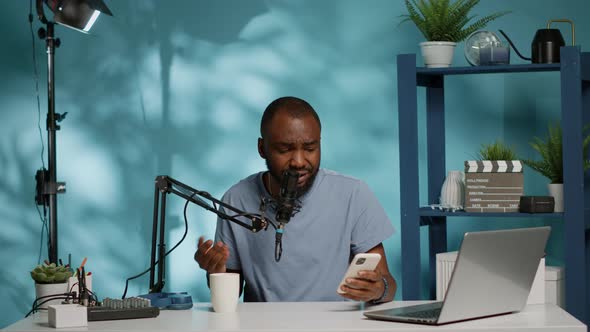 Social Media Influencer Giving Bad News on Camera for Vlog alt