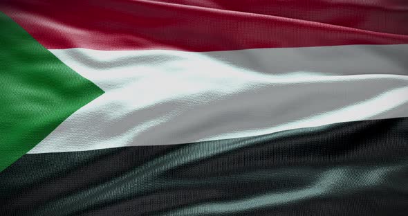 Sudan national flag waving alt