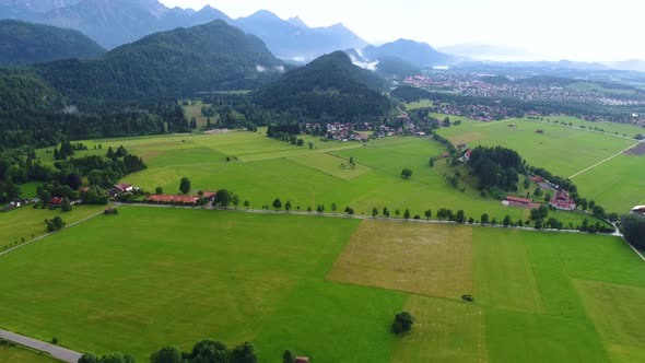 Panorama From the Air Forggensee and Schwangau, Germany, Bavaria alt