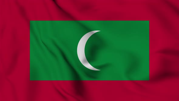 Maldives flag seamless waving