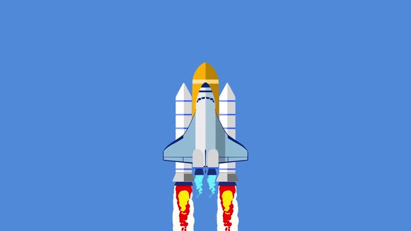 Animation of Flat Style Rocket