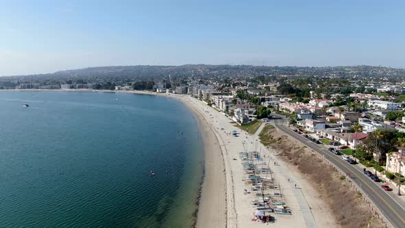 Aerial View of Mission Bay and Beaches in San Diego, California. USA alt
