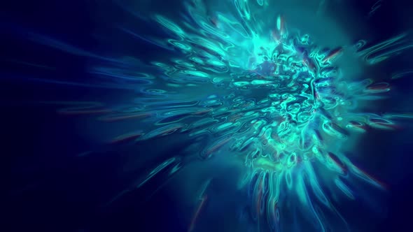 3D Animation Loop of a Circular Waving Blue Vortex with Flowing Fluid