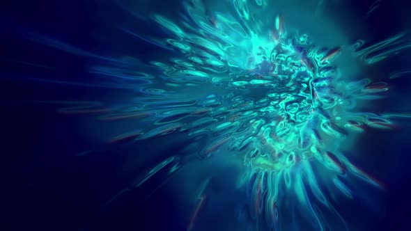 3D Animation Loop of a Circular Waving Blue Vortex with Flowing Fluid alt