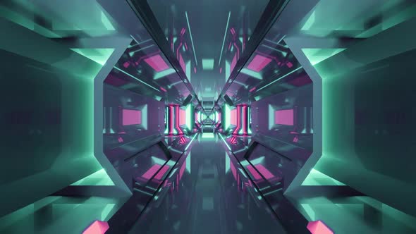 3d Illustration of  FHD 60Fps Sci Fi Moving Tunnel