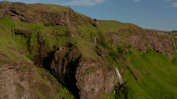 Aerial View of Amazing Mossy Highlands in Southern Iceland alt