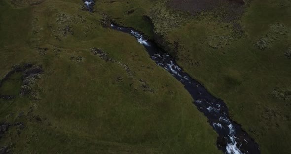 Aerial River Iceland Waterfall alt