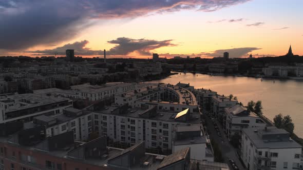 Aerial View of Apartment Buildings Stockholm, Sweden