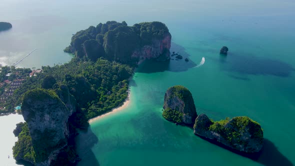 Railay Beach Krabi Thailand Tropical Beach of Railay Krabi Drone Aerial View of Panoramic View of alt