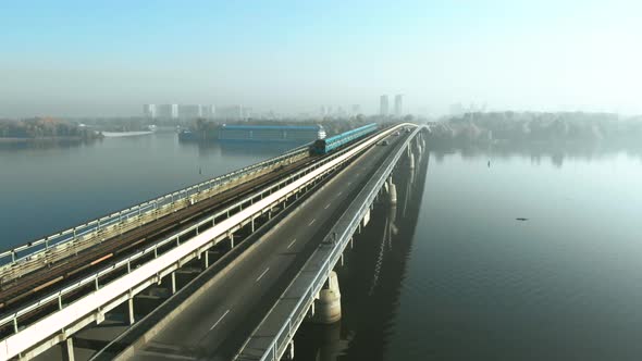 Bridge Metro Across the Dnieper River in Kiev alt