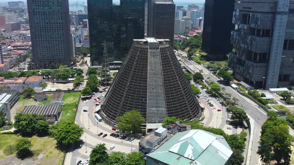 The Metropolitan Cathedral Of Saint Sebastian, Church Rio De Janeiro Brazil, Aerial View alt
