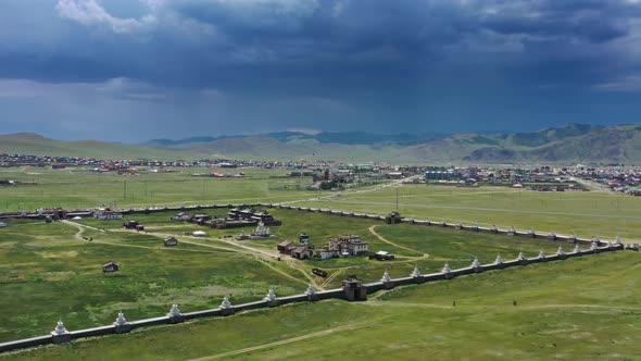 Aerial View of Kharkhorin Erdene Zuu Monastery alt