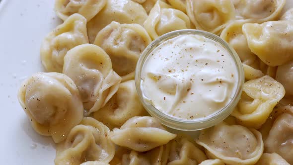Boiled Dumplings with the Cream Sauce