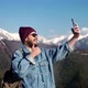 Handsome Bearded Traveller Backpacker Man Taking Selfie Picture Photo Using Mobile Smartphone - VideoHive Item for Sale
