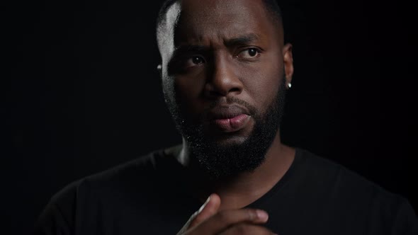 African American Man Getting an Idea Indoors alt