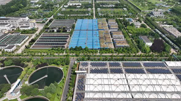 Sewage treatment plant in city alt