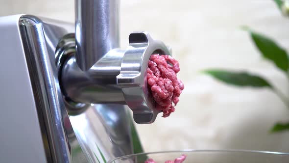 Mincing Meat In Meat Machine