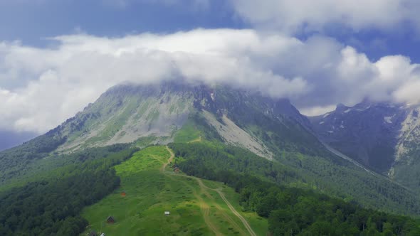 Amazing Mountain Landscape with Clouds Above Peak in Komovi Mountains Montenegro alt