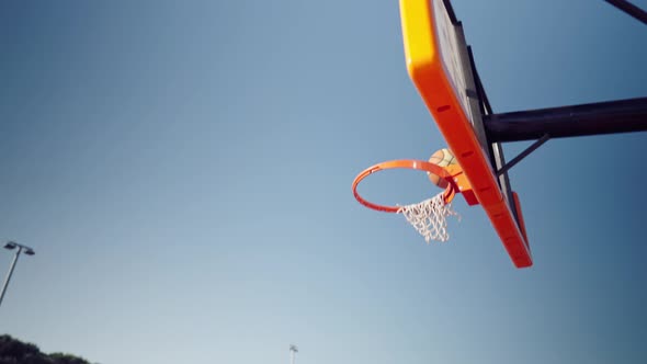 Successful Hit Shot Hit Throw in Basketball Game in  Slow Motion 100Fps alt