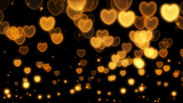 Sparkling Golden Hearts