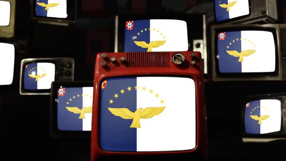 Flag of the Azores and Retro TVs. alt