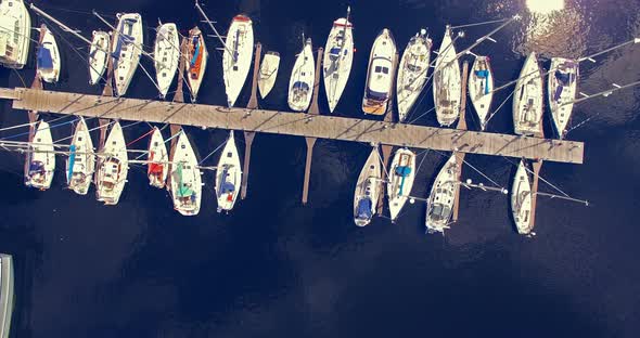 4K - Yachts. Aerial view alt
