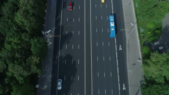 Aerial View of Leninsky Avenue in Moscow