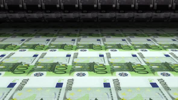Printing Money Euro Bills