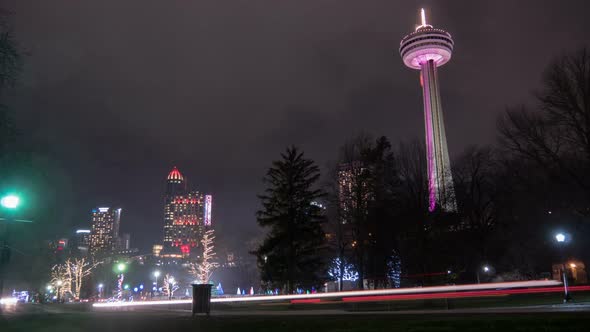 Night timelapse with the Skylon Tower