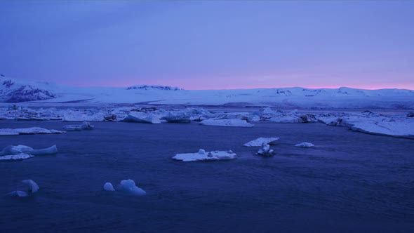 Glacier Lagoon During Sunset alt
