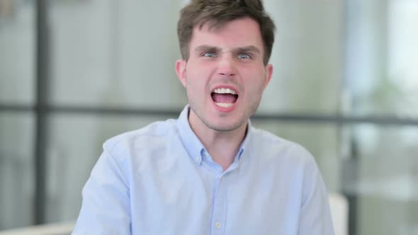 Angry Young Man Arguing and Fighting alt