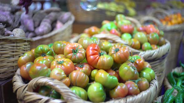 Organic Tomatoes In Basket
