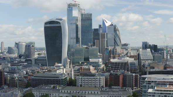 London City Downtown with Iconic Buildings. Skyscrapers In The Finance City Center alt