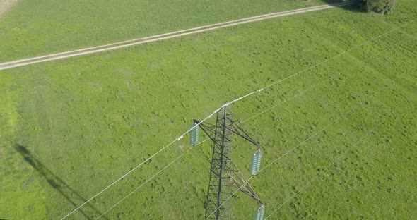 Power Line High Voltage Meadow