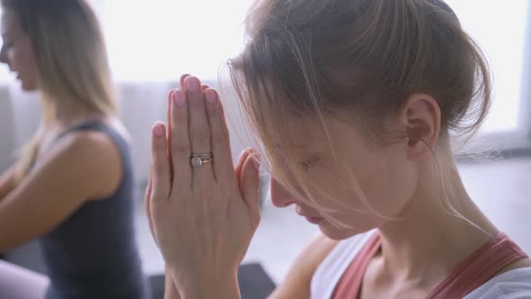 Group of Woman Do Praying Gesture