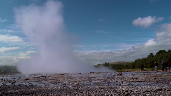 Strokkur Geyser Eruption in Iceland alt