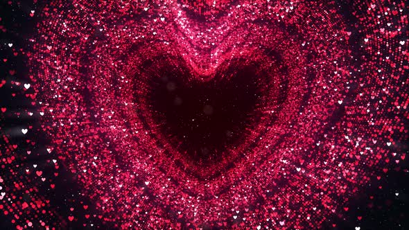Glittering Particles Hearts