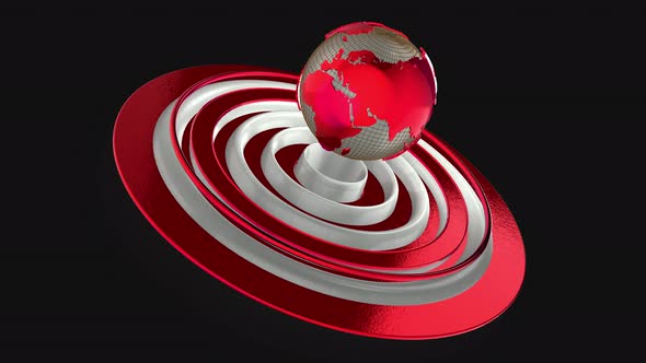 World News Background Red Seamless 3D alpha Loop