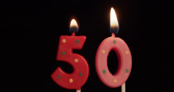 Fiftieth Anniversary Number Fifty Candle