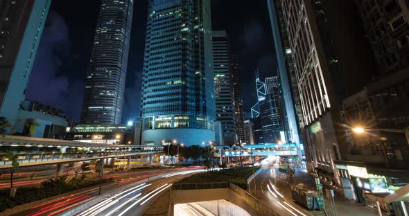 Busy Traffic Across the Main Road at Rush Hour Hong Kong alt
