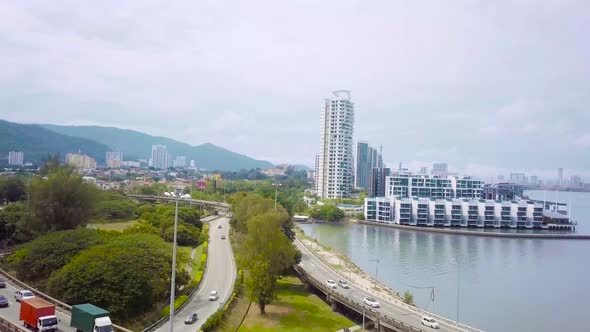 Penang Bridge Drone Shot 