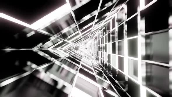 Silver Metalic Grey Triangles Vj Loop Tunnel Background HD alt