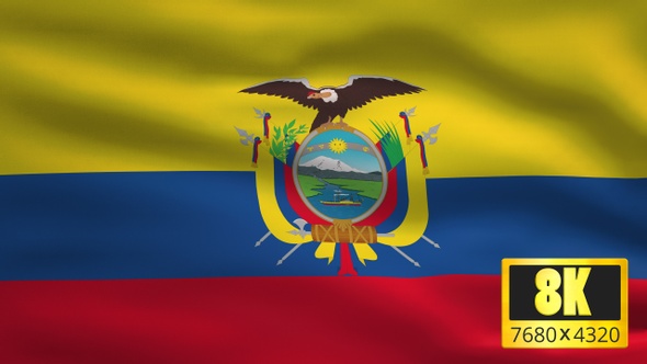 8K Ecuador Windy Flag Background alt