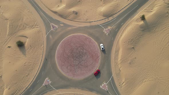 Luxury Cars on a Roundabout